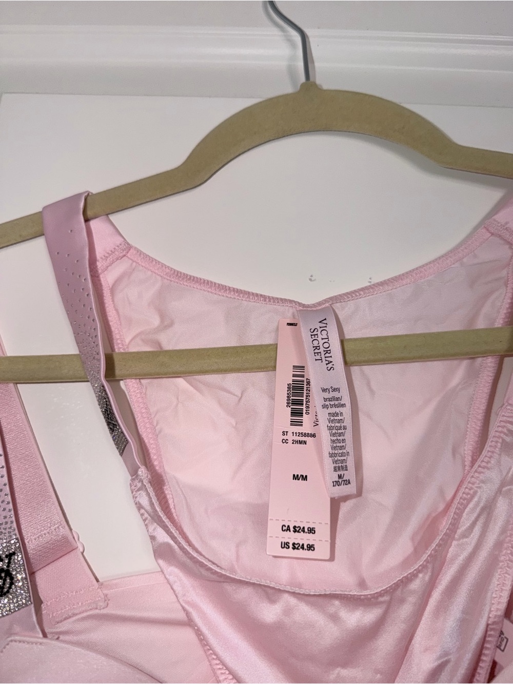 Victoria's Secret Light Pink Push Up Shine Strap Bra & Panty Set - Picture 2 of 3